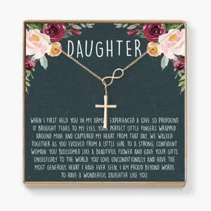 Infinity Cross Pendant Necklace With Loving Message Card